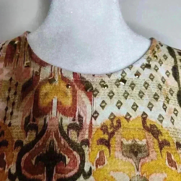 Alfred Dunner petite women's geometric blouse 3/4 sleeve size petite medium - Picture 4 of 6